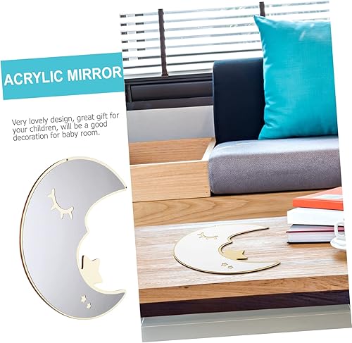 Miniatura 7 de Espejo de luna montado para maquillaje, adorno para niños, espejo de pared, decoración de espejo colgante, espejos de nube para pared, espejo