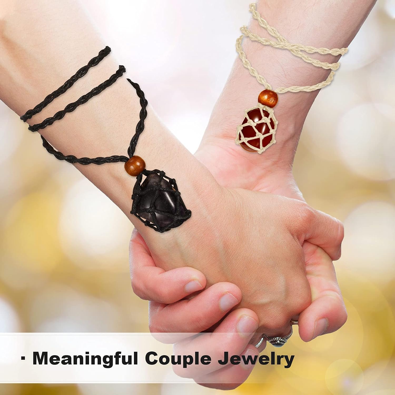 Hicarer 4 Pcs Crystal Necklace Holder