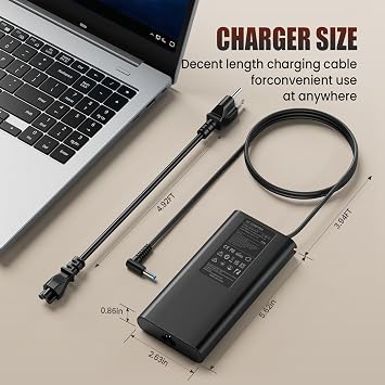 150W Laptop Charger for HP OMEN 15 17 Victus 16 ZBook Studio G3 G4 G5 G6 G7 G8 Fury, Pavilion Gaming 15-cx 16, 150W/135W Compatible - VUOHOEG 4.5mm Blue Tip, TPN-DA09 917677-003