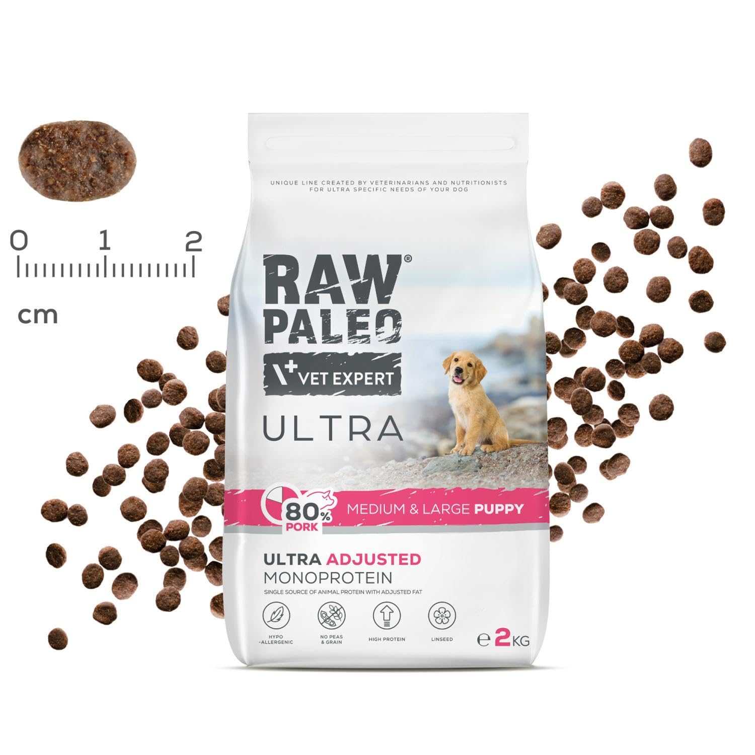 RAW PALEO ULTRA PORK PUPPY MEDIUM/LARGE 10KG - sucha karma z wieprzowiną dla szczeniąt ras średnich i dużych