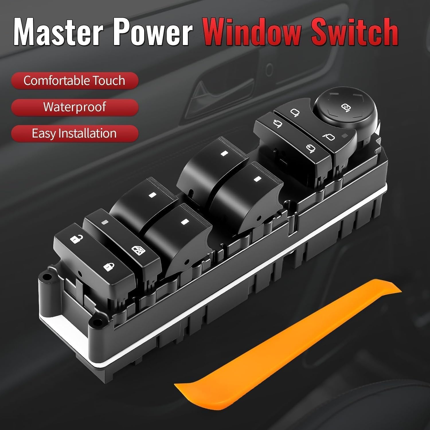 20835553 Driver Side Power Window Switch with Folding Mirror & Door Lock Compatible with Chevy, GMC & Cadillac - Avalanche, Silverado1500, Suburban 2500 Yukon, Tahoe, Escalade, Sierra 3500 2007-2014