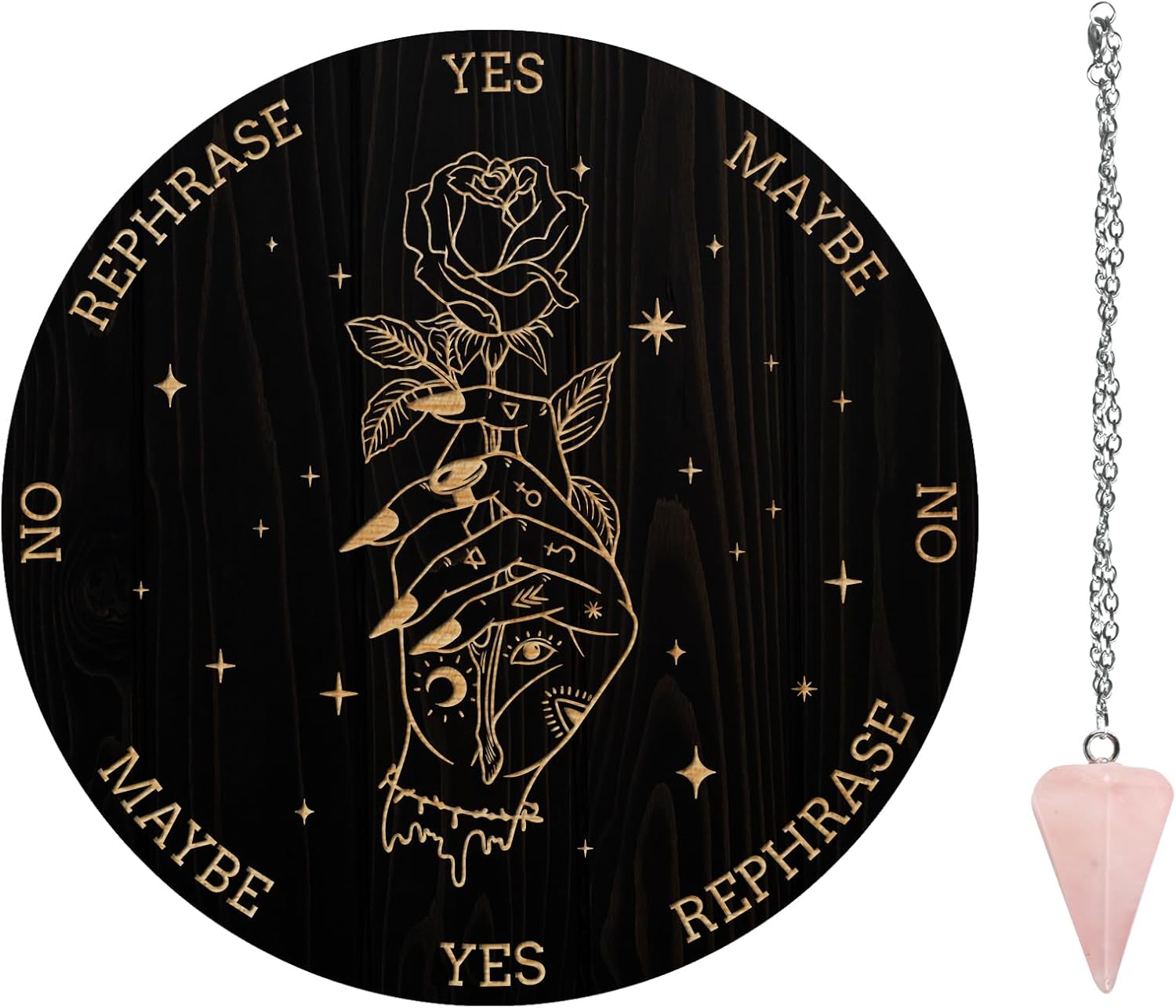 Pendelbrett-Set Mit Kristallpendel - Wahrsagetafel Für Metaphysische Praktiken