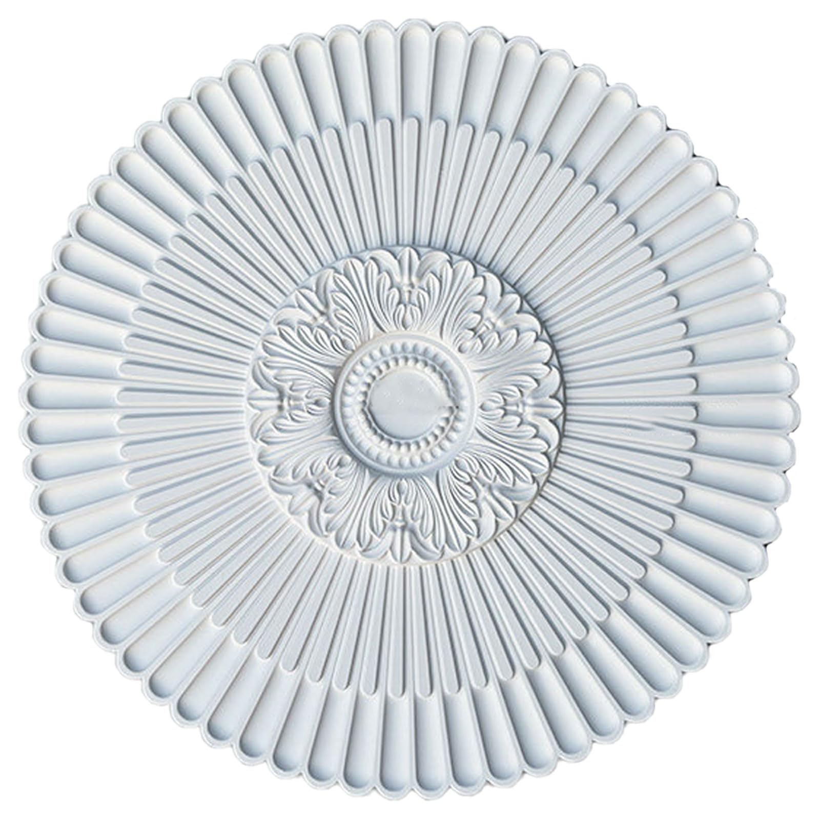 Foelanne White B Decorative White Pu Chandelier Ceiling Medallion 27-66Cm(,40Cm)