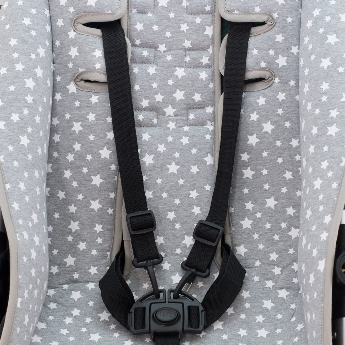JYOKO KIDS Universal 100% cotton pram liner for stroller compatible with UPPABABY Vista and Cruz (White Star) - Image 3