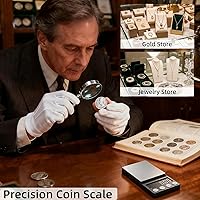 Vista 7 de SKEAP Báscula digital para monedas, escala de gramos, 0.00 oz de precisión para coleccionistas de monedas, cajeros bancarios y uso doméstico