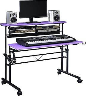 BE100 Series Sit and Stand Studio Desk Workstation with 2x3U rack (Violet)