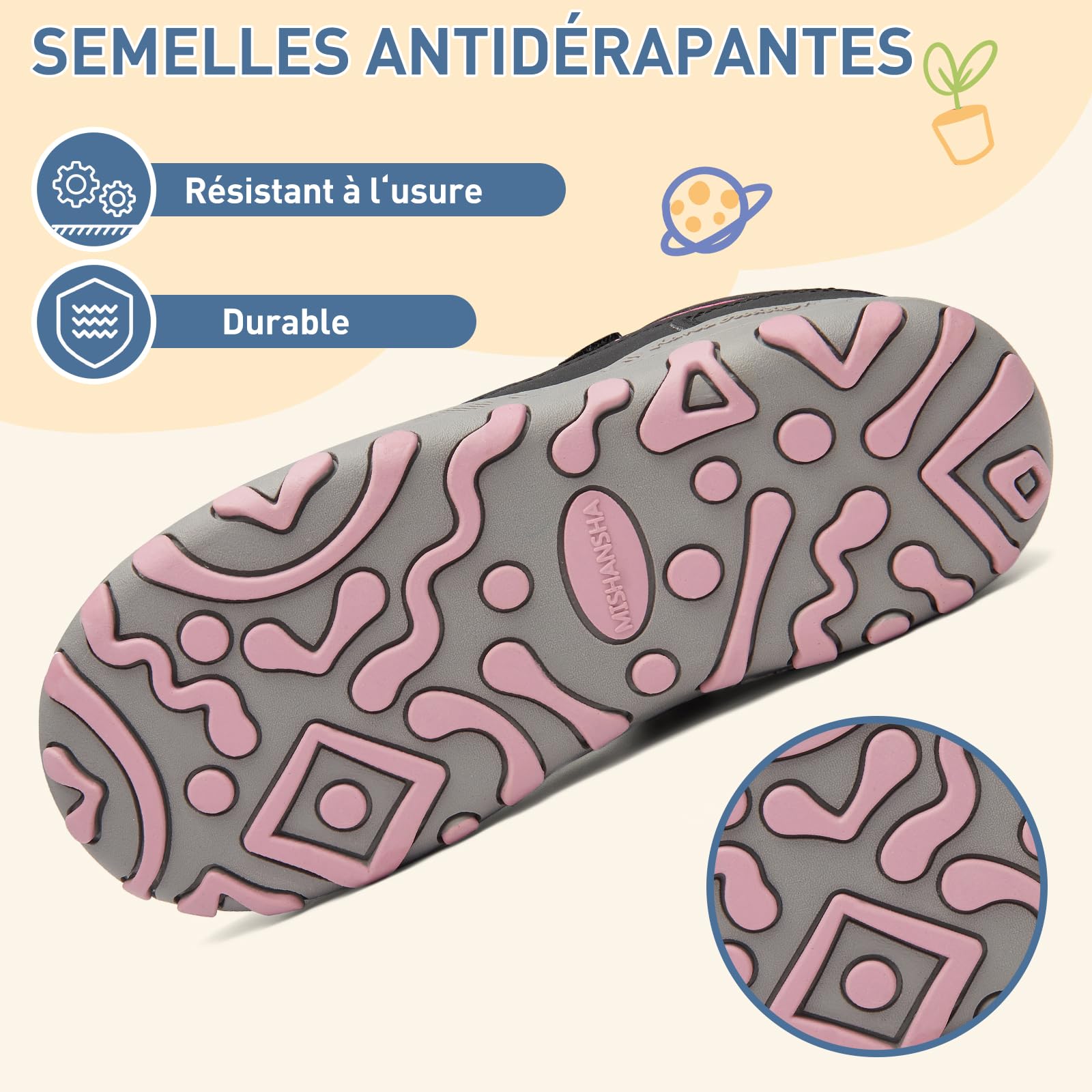 Mishansha Bottes d'hiver pour fille - Bottes d'hiver chaudes - Bottes de neige doublées - Imperméables