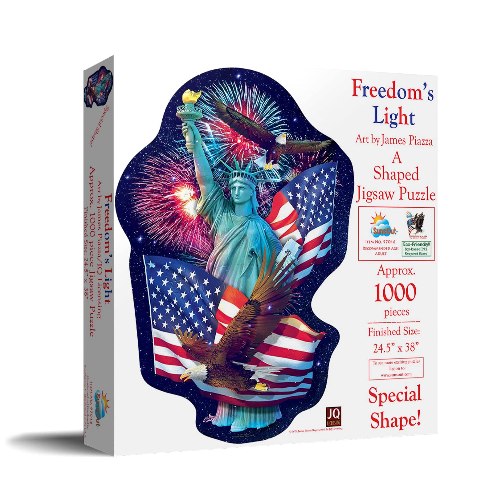 Amazon.com: SUNSOUT INC - Freedom's Light - 1000 pc Special Shape