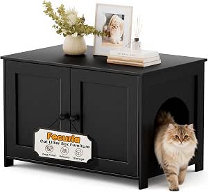 Cat Litter Box Enclosure Furniture Dog Proof Hidden Kitty Washroom Cabinet with Storage