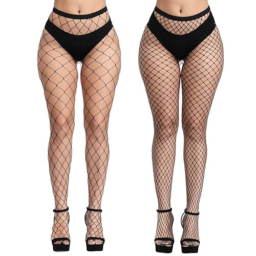 2 Pair Black Fishnet Stockings