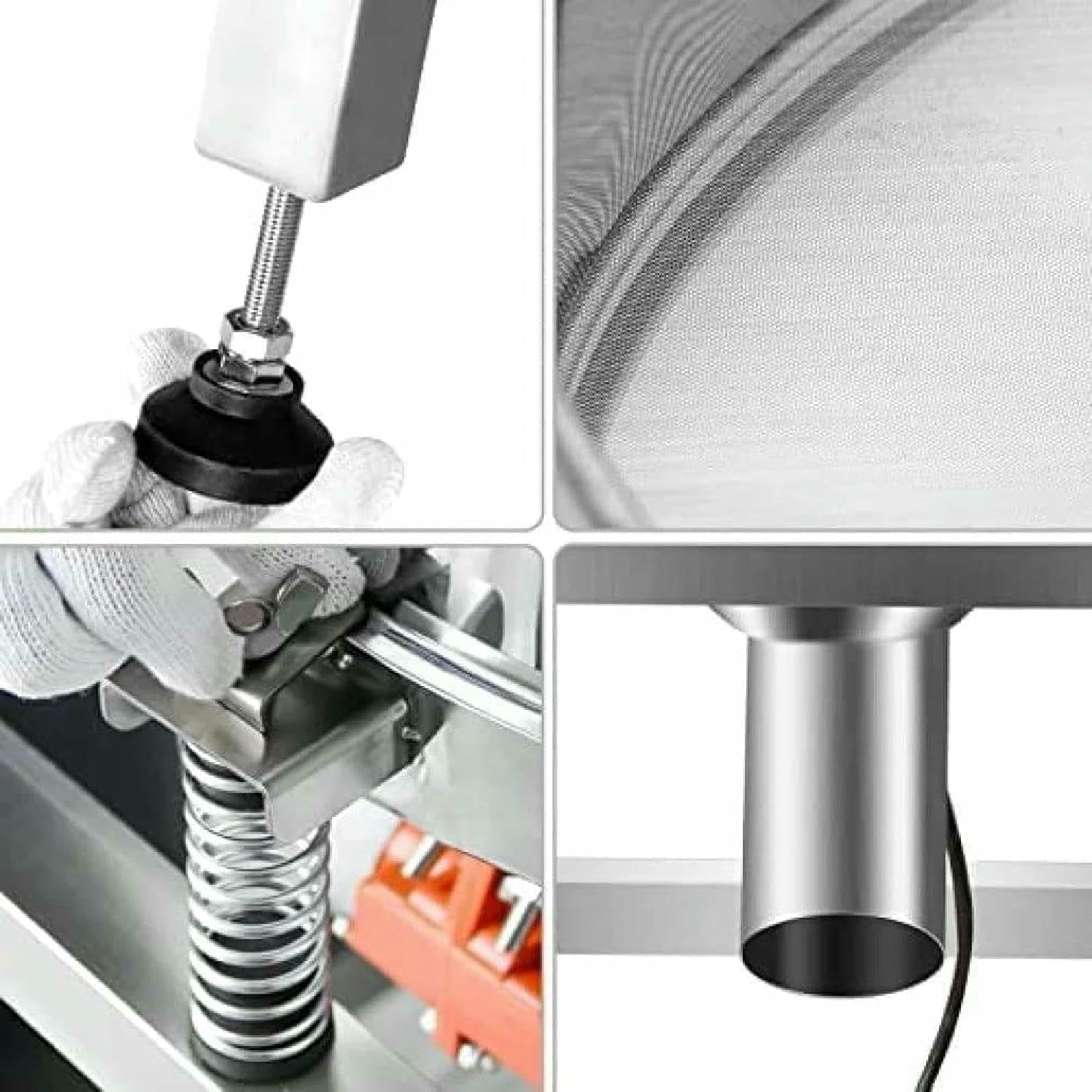 Mehlsieb, Edelstahl, elektrisch, vibrierendes Mehlsieb, automatische Schüttelmaschine, Mehlpulverschüttler, für den industriellen Einsatz~/