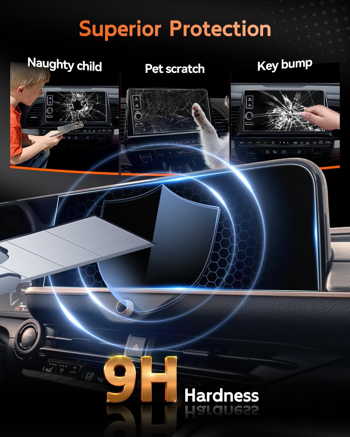 CDEFG Tempered Glass for 2025 2026 Toyota Crown Signia Screen Protector, 12.3 Inch Touchscreen, Crown (XLE, Limited, Nightshade, Platinum) 2023 2024 2025 Accessories