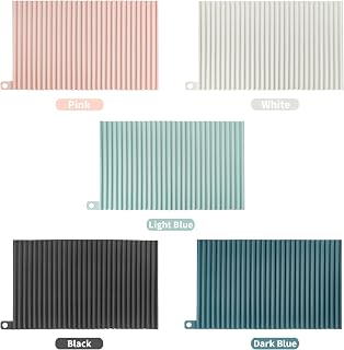 5pack Dish Drying Mat for Kitchen Counter, Extra Small Eco-Friendly Silicone Drying Mat, Easy Clean Heat Resistant Dish Mat, 6 inches x 12 inches, Mix Color