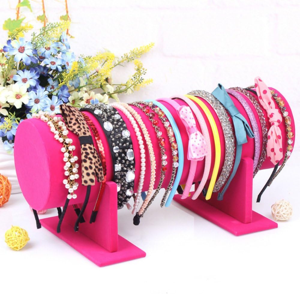Rose Red Velvet Hairband Headband Holder Retail Shop Display Stand Rack Holder 14''
