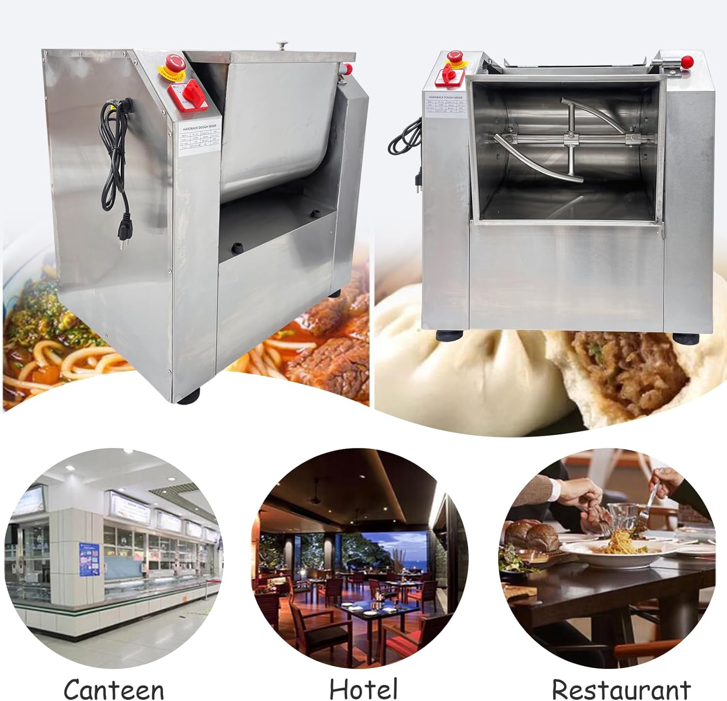 INTSUPERMAI 110V Commercial Dough Mixer Machine 15 KG Kneading Capacity Electric Food Mixer Flour Mixer1500W/2HP for Dough Mixing Kneading