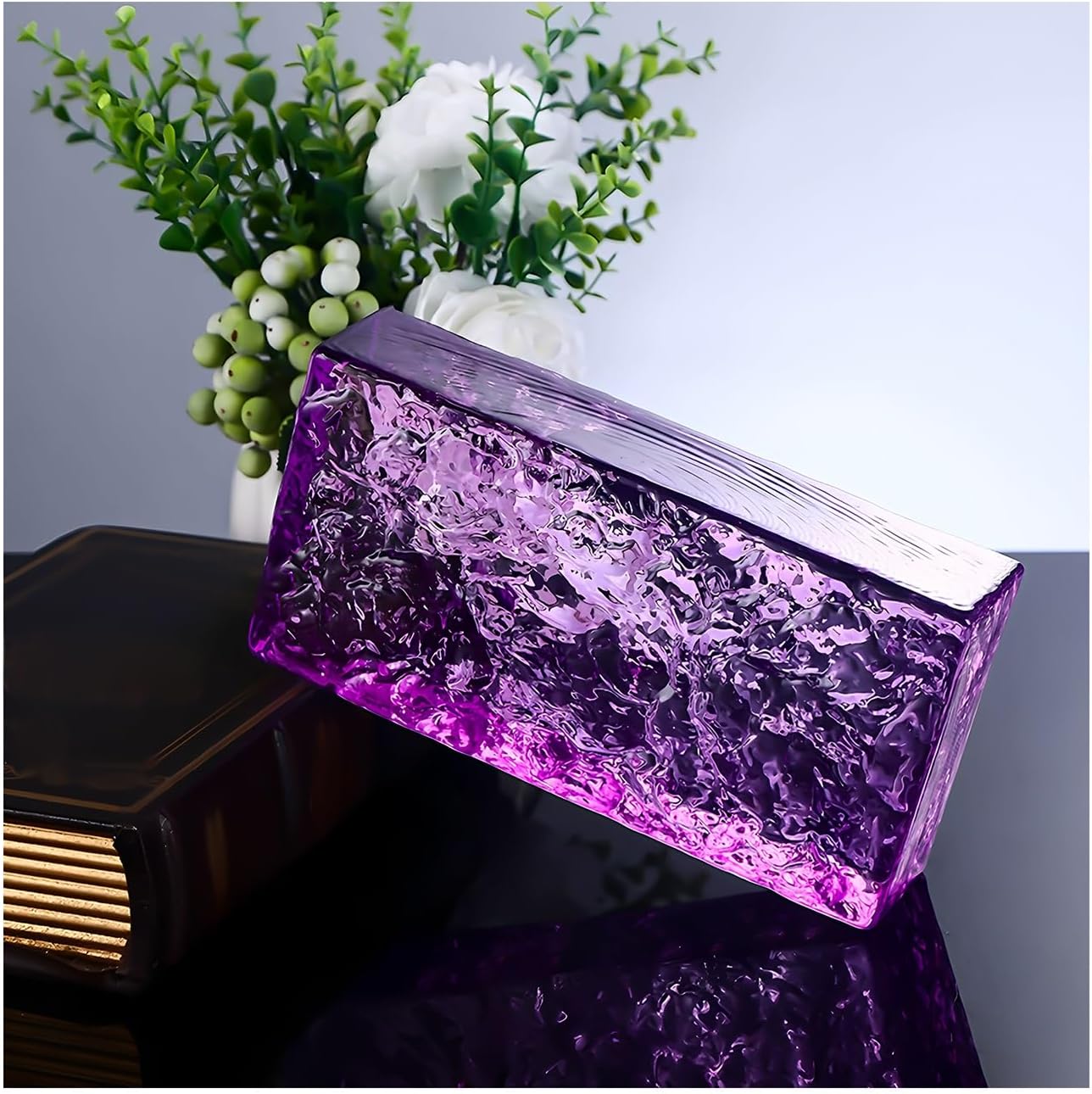 Purple C Block Privacy Crystal Brick - Colored Acrylic Side Block for Bars, Hotels, Offices, and Homes - Enhance Aesthetics and Confidentiality