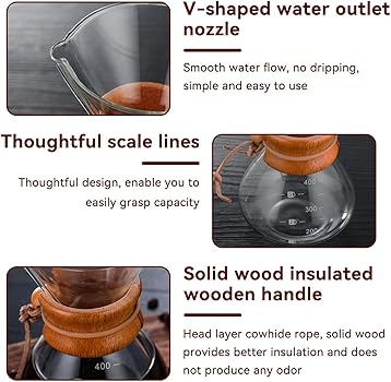 HERCHR cafetera goteo pequeña Pour Over Cafetera de Goteo goteador de café con filtro de acero inoxidable Cafetera de goteo3