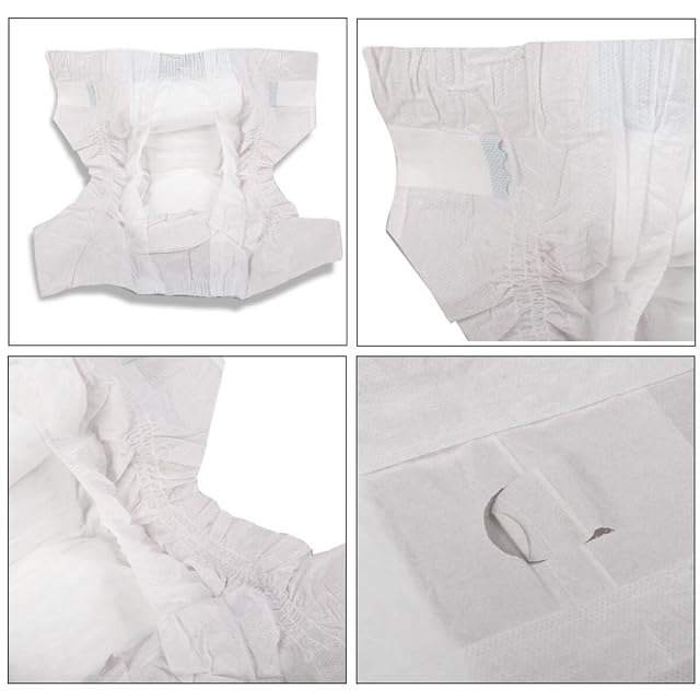 Foto 3 de 6 de Pañales Desechables para Cachorros Hembra para Mascotas, Super absorción x 5 Tallas (12u L, Blanco con Puntos)