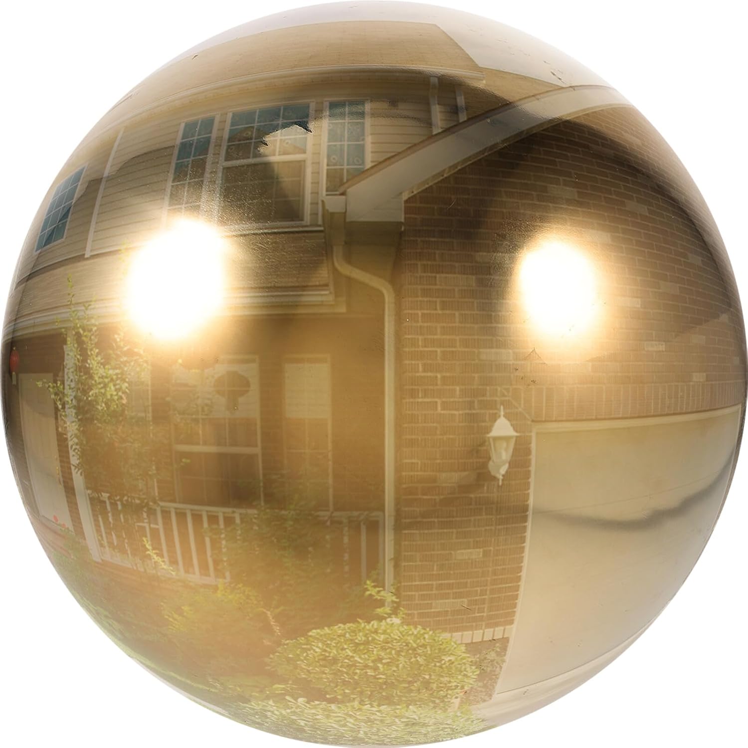 Stainless Steel Gazing Ball Hollow Sphere 250mm Metallic Gold Mirror Globe Outdoor Reflective Garden Ornament Sphere for Patio Lawn Decor