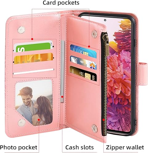 Miniatura 3 de Asuwish Compatible con Samsung Galaxy S20 FE Gaxaly S 20 FE 5G UW 6.5 pulgadas Funda tipo cartera de vidrio templado, protector de tarjetero,