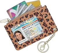 Vista 28 de Carteras pequeñas de cuero delgado para mujeres, tarjetero, cartera, monedero con llavero beige (B-Beige)