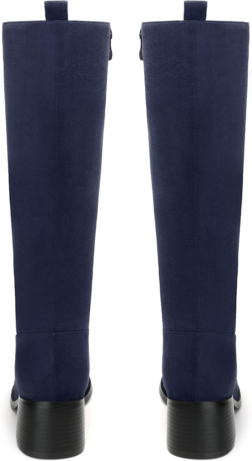 Women's Platform Knee High Boots Round Toe Chunky Heel Boots for Side Zipper Block Heel Womens Heeled Boots,Women Shoes for Workpalce, Street and Banquet.