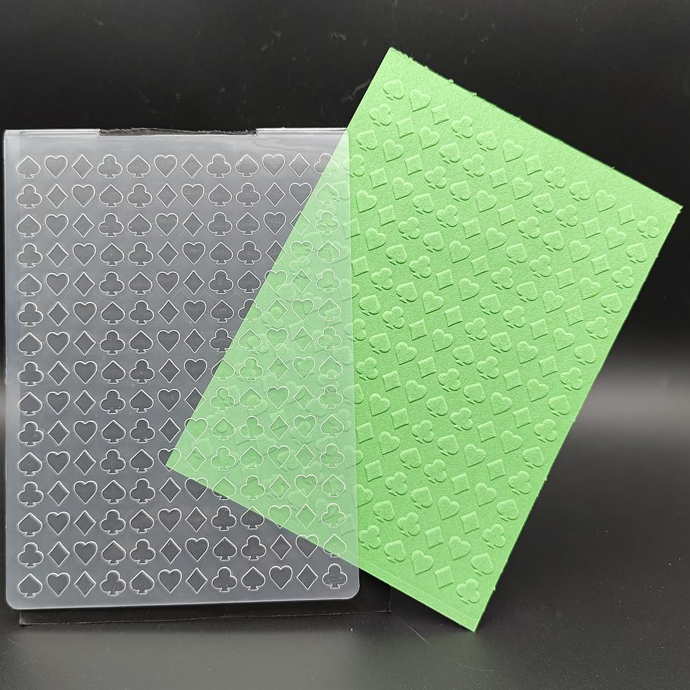 Plastic Embossing Folder A6 Size Poker Pattern Crafts Plastic Textured Impressions for Card Making Scrapbooking