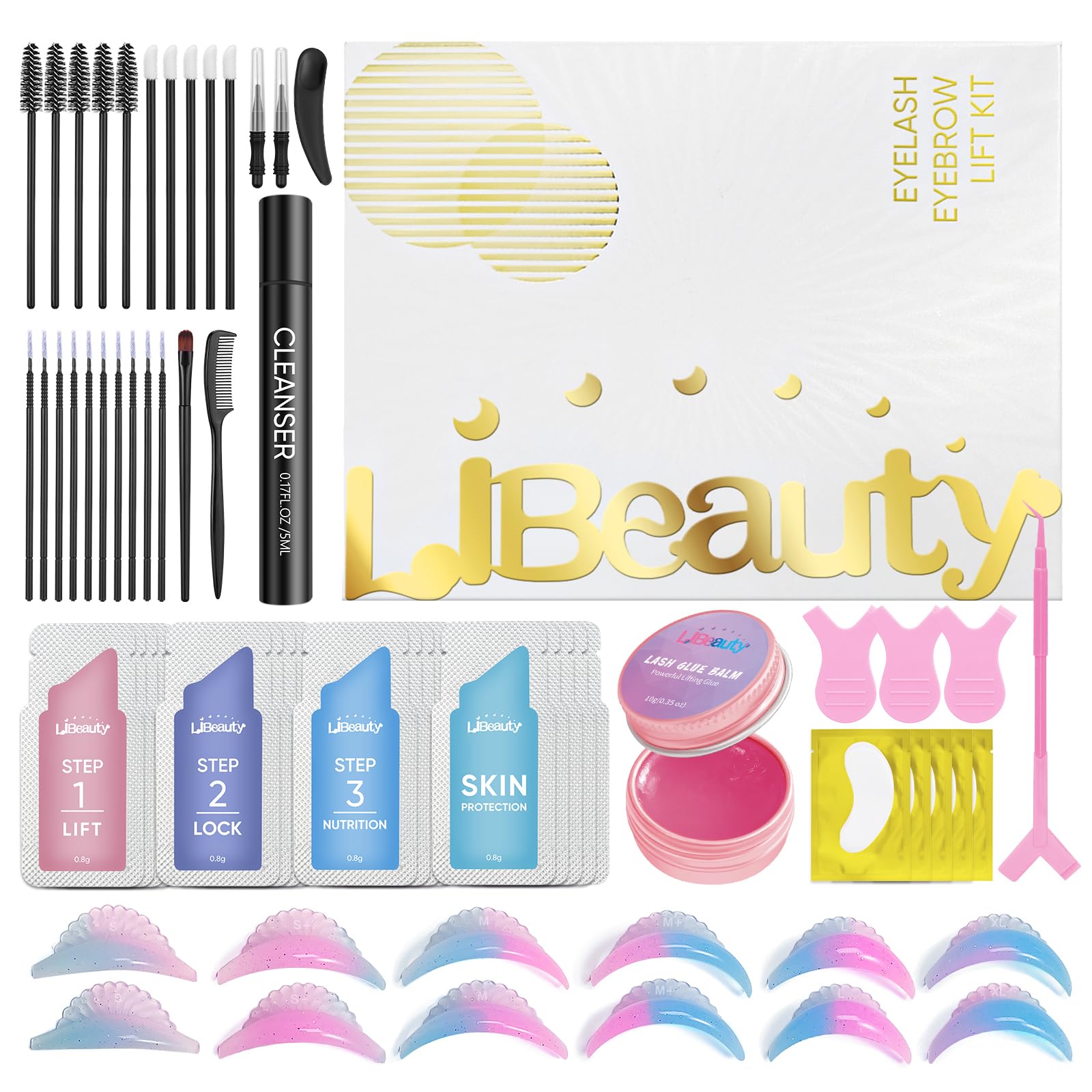 Libeauty Updated Lash Lift Kit, Eyelash Perming Kit, Lash Perm Kit with Lash Lift Balm
