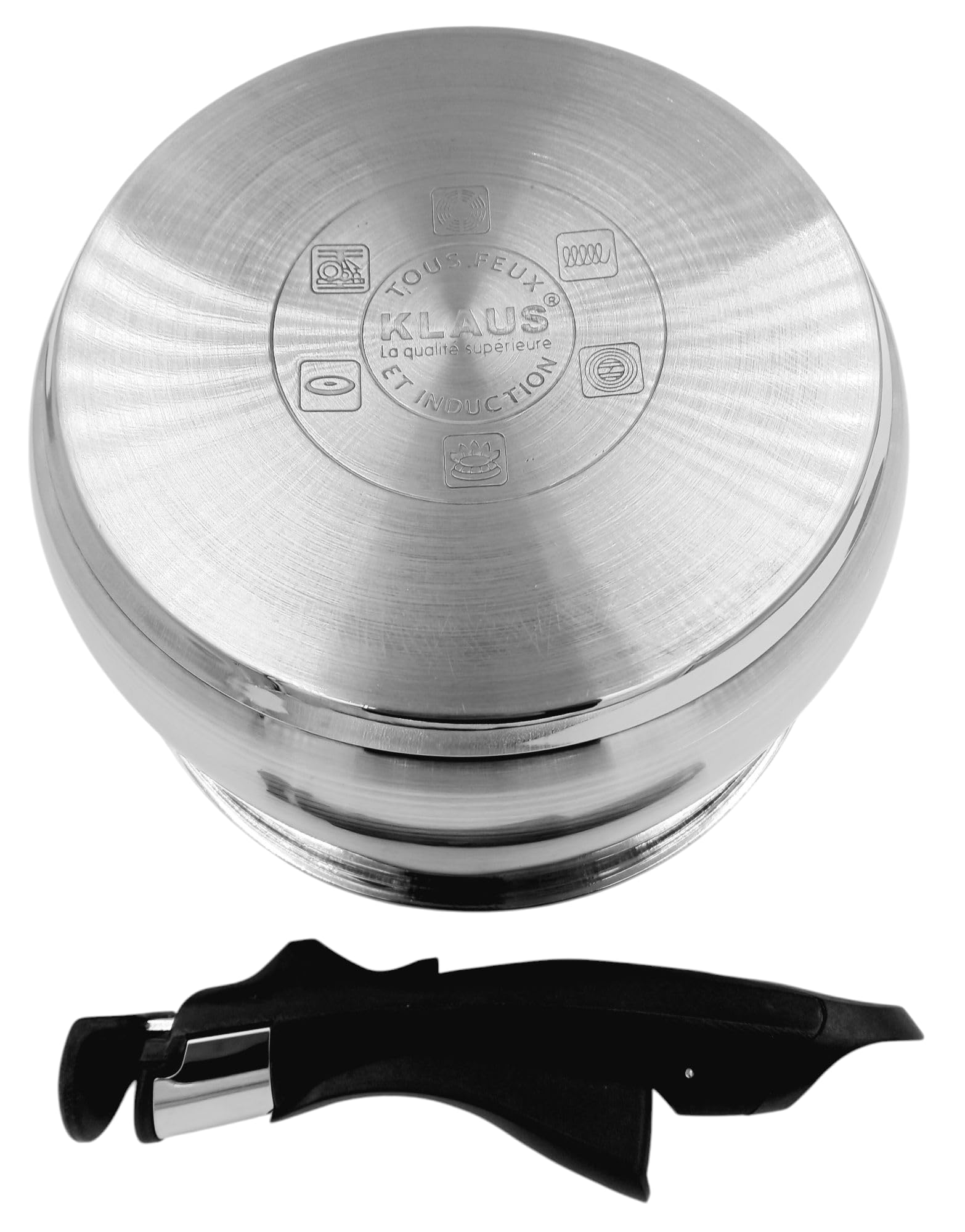 set de 3 casseroles en inox haute qualité- induction & four,poignee Amovible,Cuisson Saine - Diamètres et capacités : 16/18 /20 cm