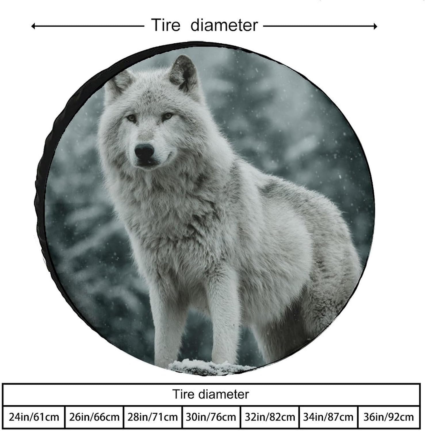 Arctic Wolf Tire Covers Wheel Cover Protectors Waterproof Spare Tire Cover Universal Fit for RV SUV Truck Travel Trailer Accessories