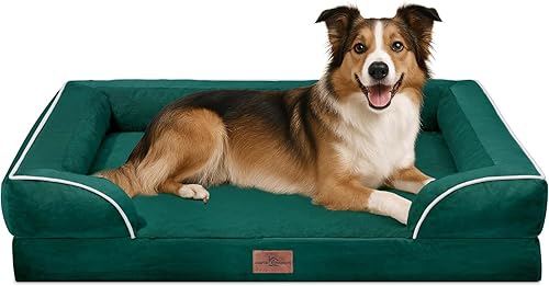Miniatura 70 de Comfort Expression - Cama ortopédica perros pequeños, 20 x 14 pulgadas, impermeable, espuma soporte cartón de huevo, cojines extraíbles, sofá con