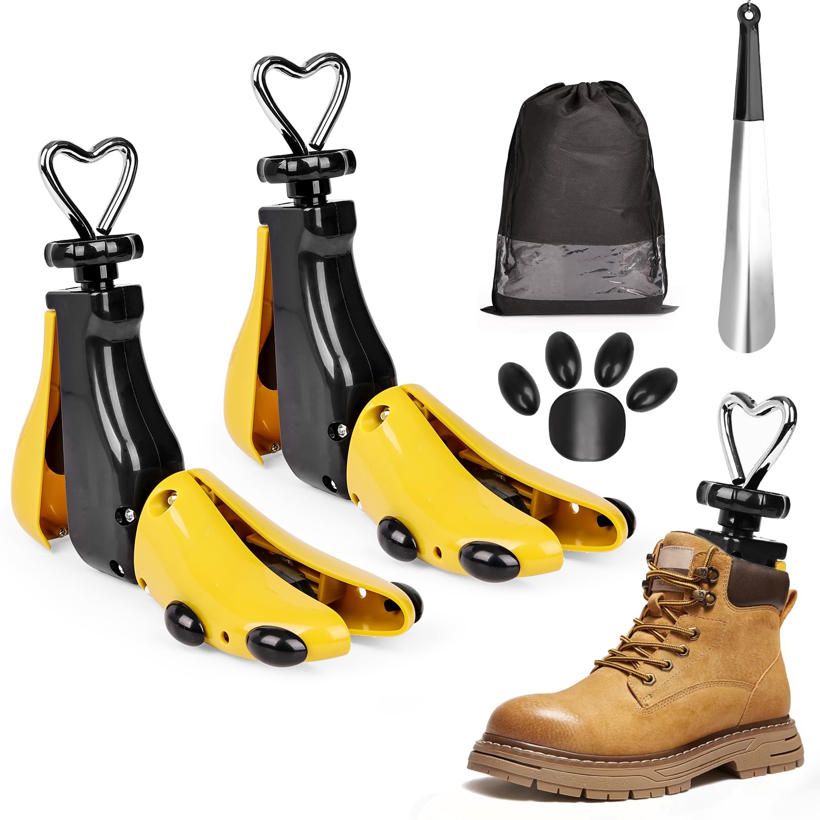 2 Pieces Shoe Stretcher Boot Stretcher, Adjustable Width and Length Shoe Expander Shoe Widener Stretcher Women Men