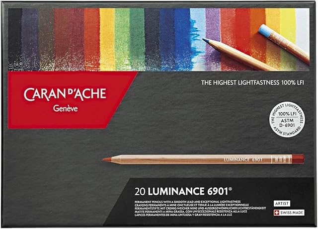 Caran Dache Cardboard Box with 20 Assorted Colours