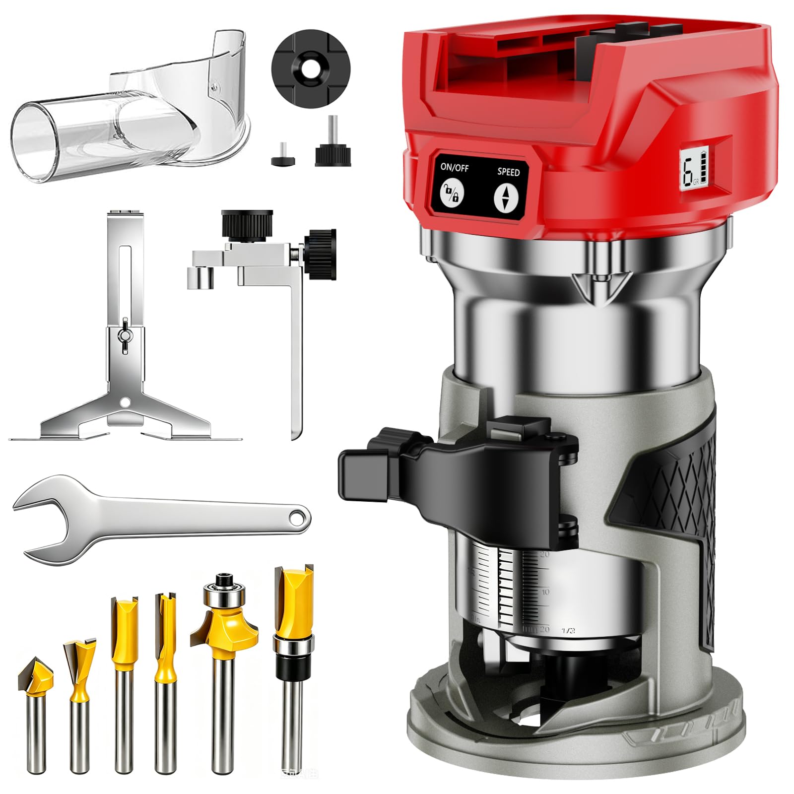 Photo 1 of ZEXAPE Cordless Compact Router, 800W Brushless Motor, 6 Variable Speeds