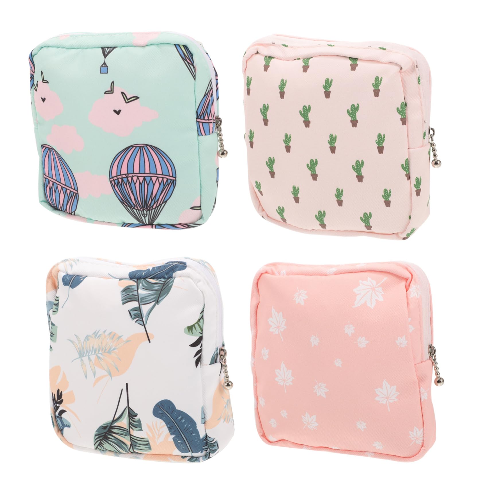 Beaupretty 5 Series Soporte Para Toallas Higiénicas Durante La Noche Viajar Plegable Bolsas De Almacenamiento De Toallas Higiénicas Almohadillas Pequeño De Viaje Colorful Tela 4 Piezas X 5