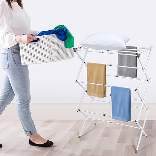 Miniatura 6 de Clothes Drying Rack - Collapsible Drying Rack Clothing for Laundry, Apartments, Balconies Expandable Drying Rack Waterproof and Rustproof