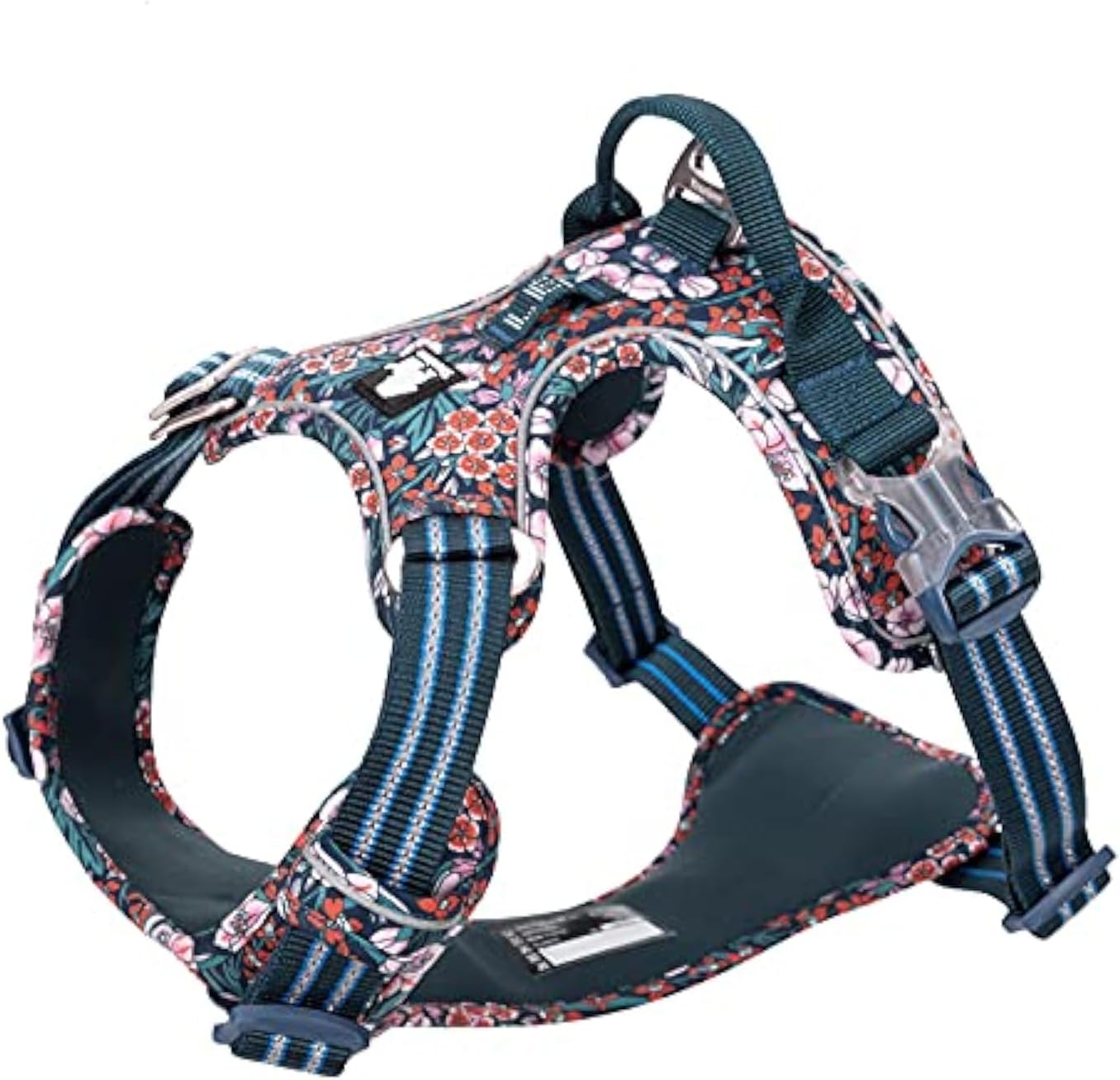 WINHYEPET True Love No-Pull Dog Harness, Cotton Fabric Breathable and Reflective Soft, Adjustbale for Running Walking, Suitable Small Medium Large Cats Dogs TLH5655(Navy Blazer, XL)