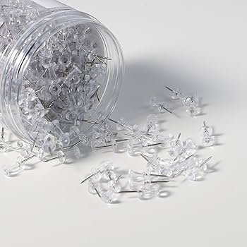 40Pcs Clear Push Pins Drawing Pins Notice Cork Board Pins Thumb Tacks
