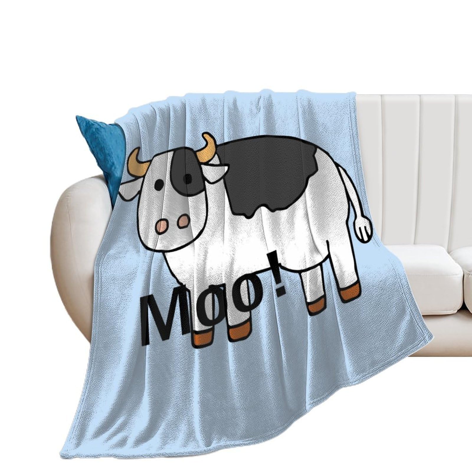 Funny Cow Moo Flannel Blanket Soft Throw Blankets Bed Couch Sofa Travel