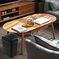 Vista 4 de Bote de basura de 2 galones, bote de basura pequeño con tapa giratoria, color negro