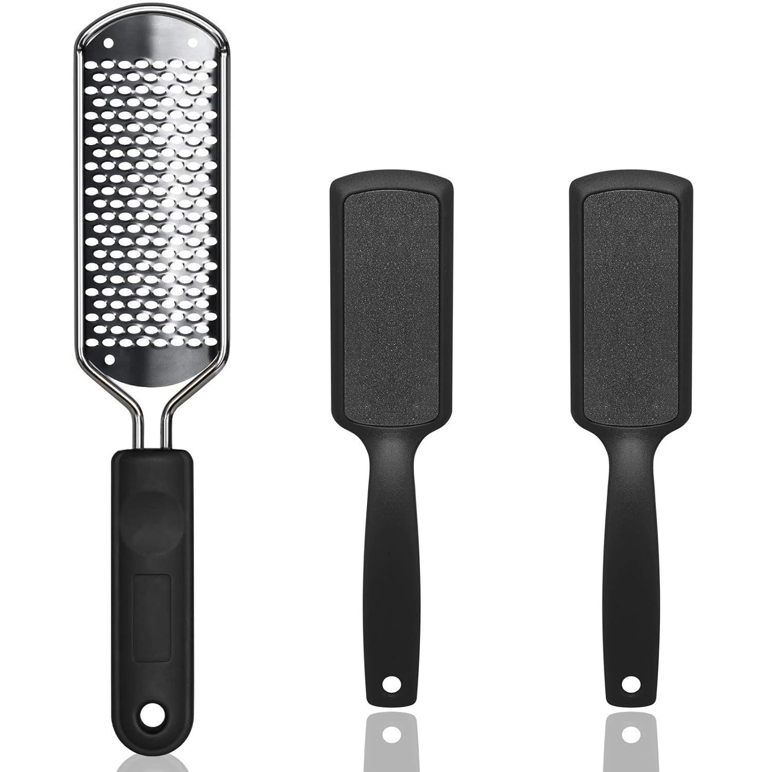 Foot File Callus Remover - INFELING Pedicure Foot File Double-sided Callus Remover Stainless Steel Callus File Large Foot Rasp Pedicure Tools for Wet and Dry Feet (Pack of 3)