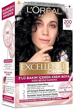 L'Oreal Paris Excellence Creme Hair Dye 200 Intense Black