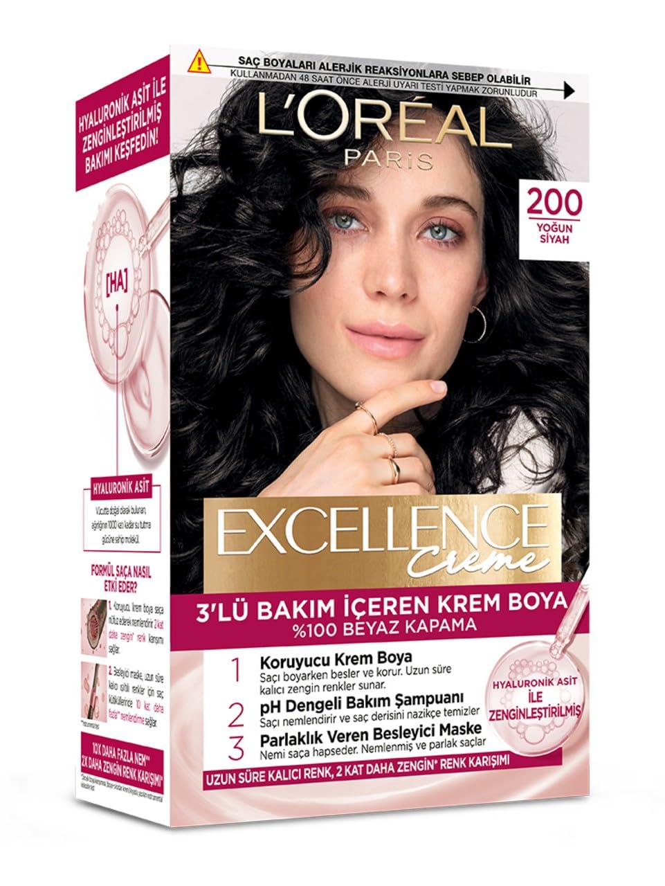 L'Oreal Paris Excellence Creme Saç Boyası 200 Yoğun Siyah