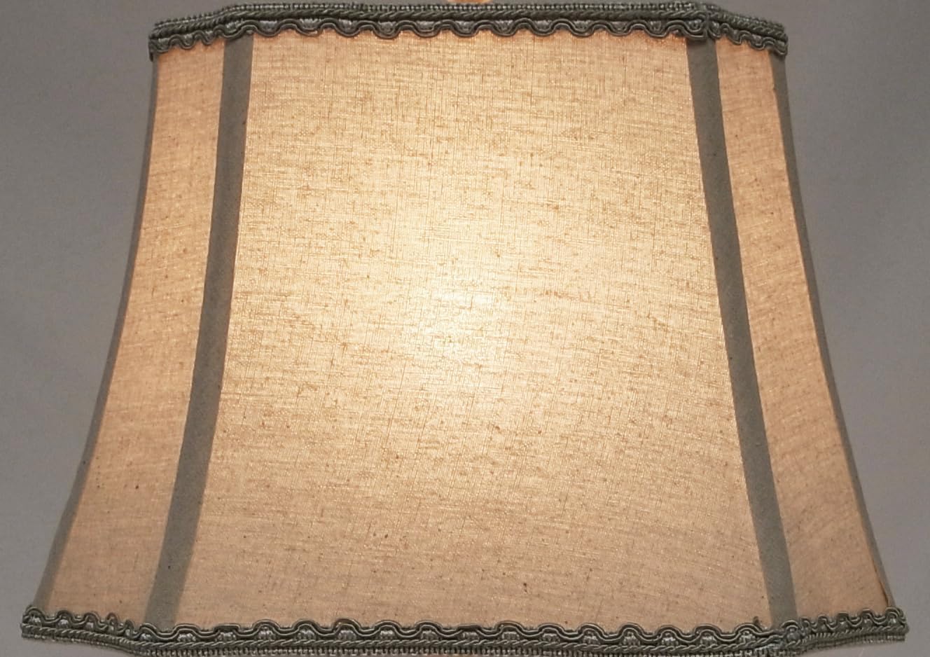 10'' H Linen Bell Lamp Shade Cut Corner Design with Lace Trim (Rectangular)