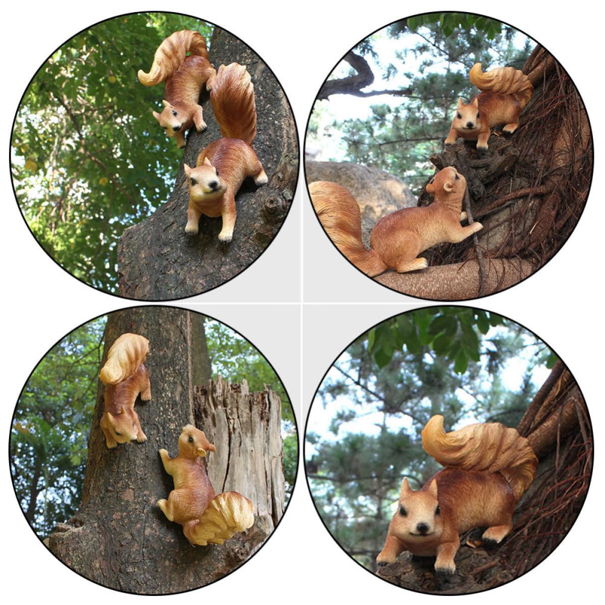Gadpiparty Statua da Giardino Decorazione Realistica 2 Pezzi Scoiattolo in Resina Ornamento Adorabile e Resistente per Casa e Cortile