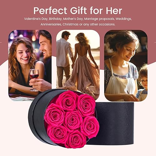 Miniatura 10 de Rosas preservadas en una caja, rosas duraderas que duran un año para siempre, regalos románticos para el día de la madre, San Valentín, aniversario,