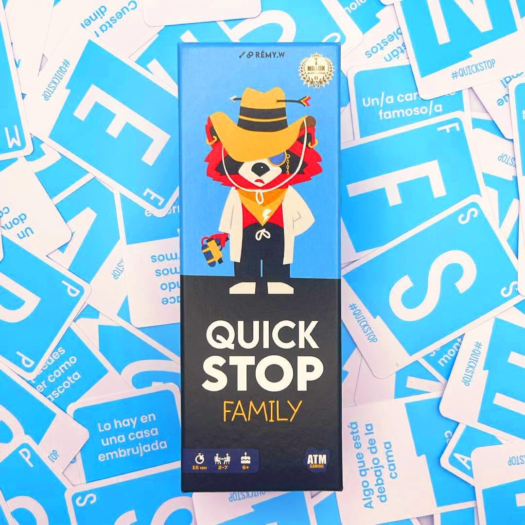 ATM Gaming Quickstop Family – El Juego de Mesa Más Divertido para Toda la Familia | Rápido, Competitivo Noches en Casa - Regalo Original