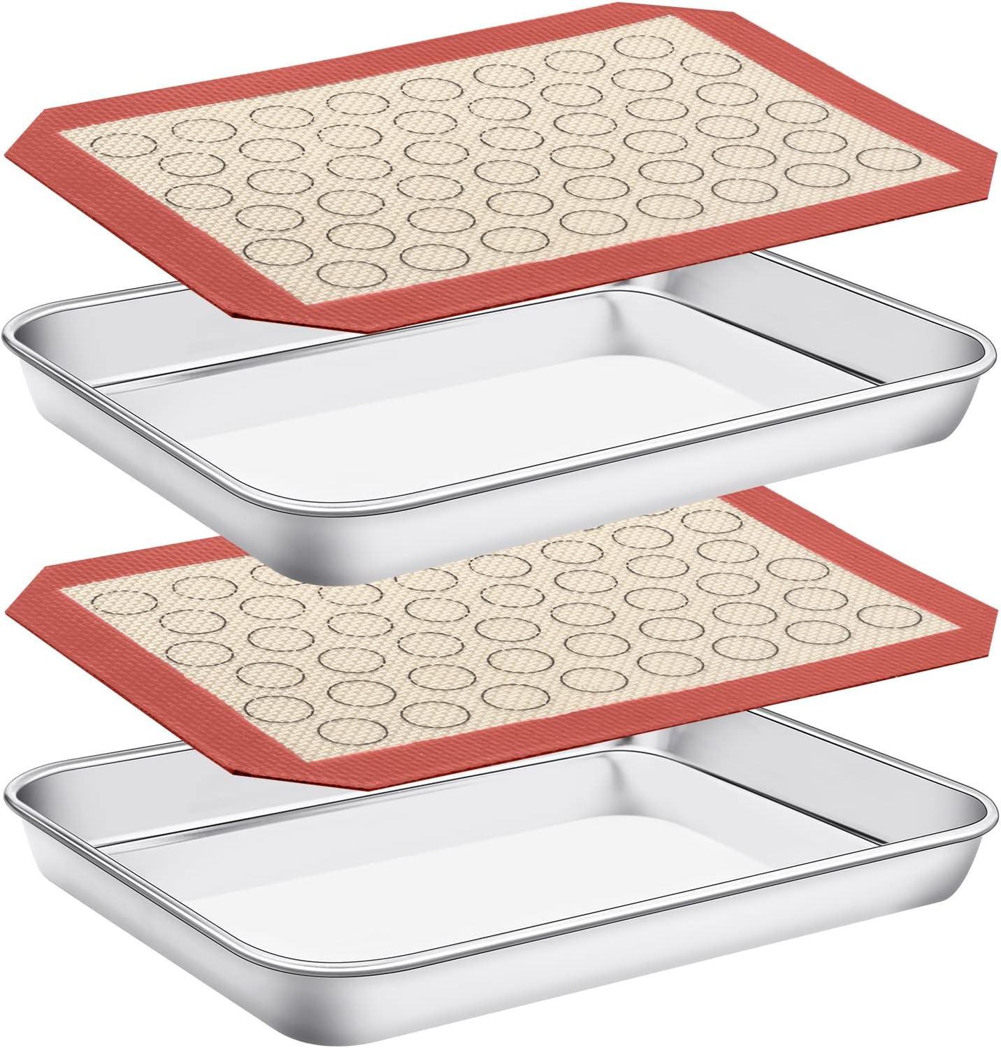 Baking Sheet with Silicone Mat Set of 4 [2 Sheets + 2 Mats