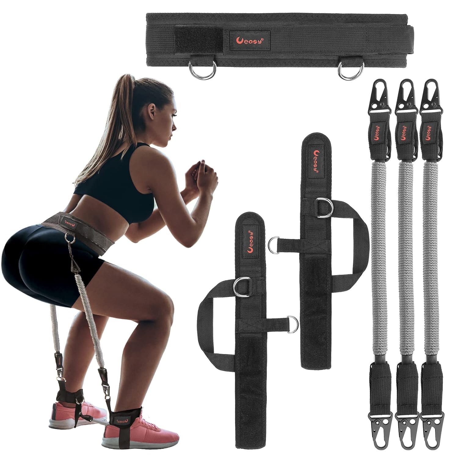Crevizon Vertical Jumping Trainer Equipment Leg Resistance Bands Leg Strength Speed Muscle Fitness Workout for Basketball Volleyball (B0CV81VKQ7) Amazon Price History, Amazon Price Tracker