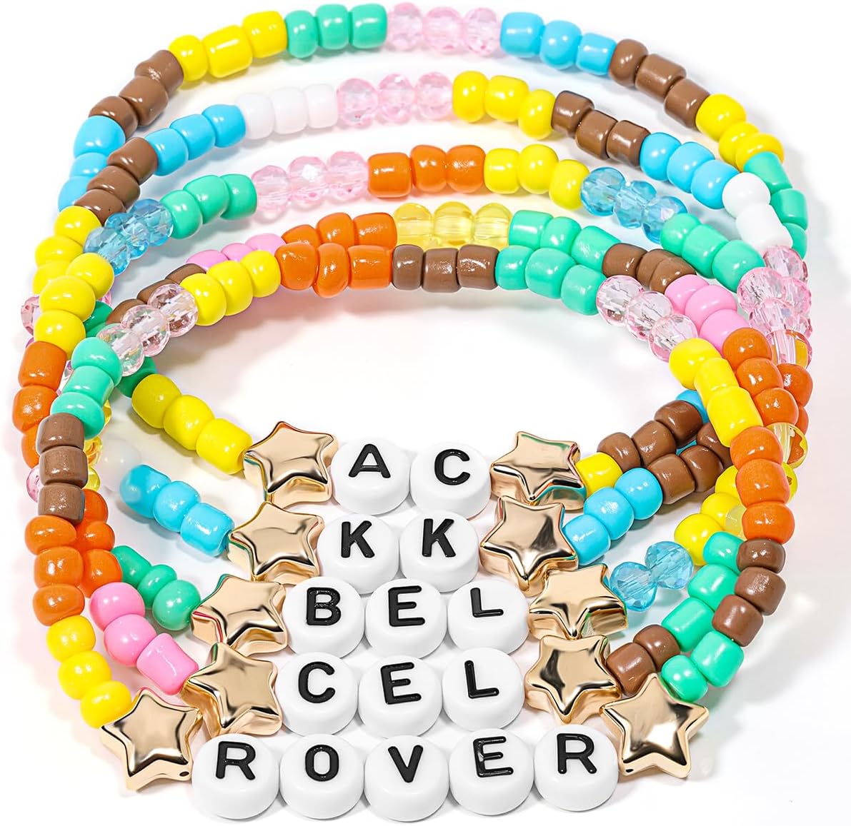 AICase for Animal Crossing Merch Gifts Toys Inspired Bracelets 5 Pcs Stackable Stretch Beaded Friendship Bracelets Costume Cosplay Merchandise Gifts for Fans Women Birthday Christmas Stocking